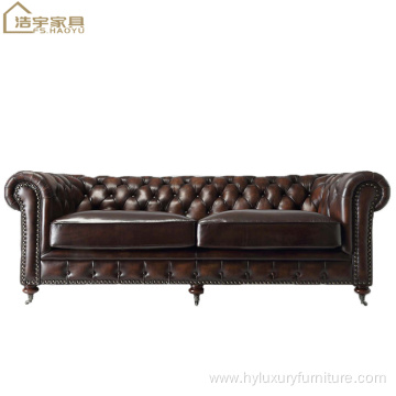 brown leather american chair living room chesterfield sofa